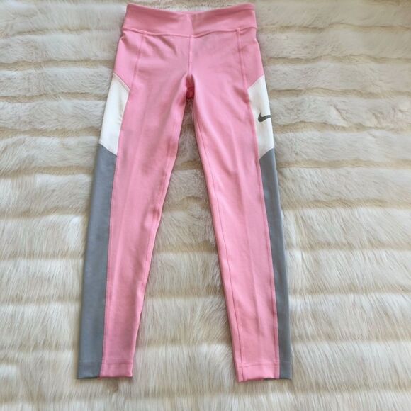 Nike Kids Pink and Gray Leggings - Picture 1 of 6